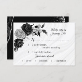 黒と銀の花の食事 出欠カード