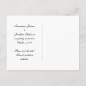 黒と銀の赤いルビー宝石の日付の保存 案内ポストカード (裏面)