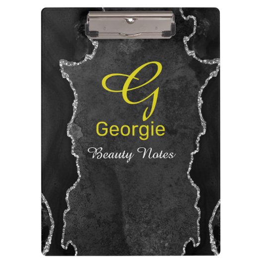 黒と銀の重ね合わせクリップボード クリップボード (正面)