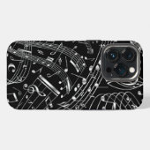黒と銀の音符 iPhoneケース (裏面横)