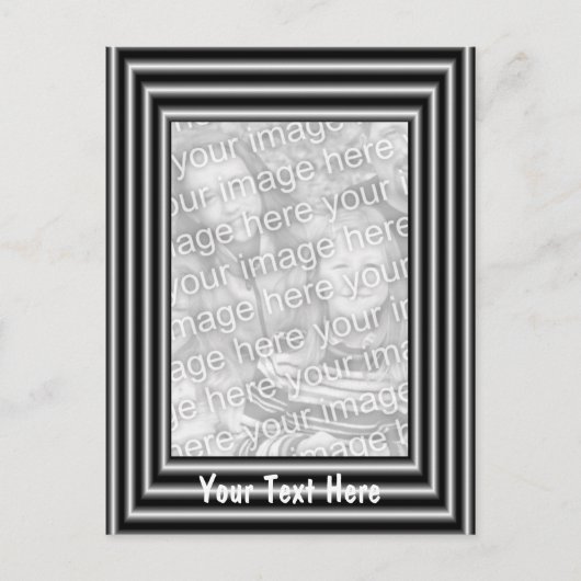 黒と銀の額縁デザイン写真 ポストカード (正面)