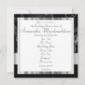 黒と銀のsweet sixteen 招待状 (裏面)