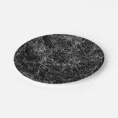 黒と銀色のスパイダーウェブシックなハロウィーン ペーパープレート (アングル)