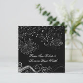 黒と銀華美のフローラがポスト結婚の 招待状 (スタンド正面)