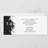 黒と銀華美の花スワール披露宴 招待状 (裏面)
