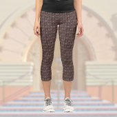 黒と銅のアールデコパターン カプリレギンス