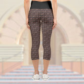 黒と銅のアールデコパターン カプリレギンス