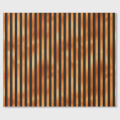 黒と銅のストライプ ラッピングペーパー (フラット)