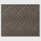 黒と銅の幾何学的 ラッピングペーパー (フラット)