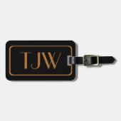 黒と銅の色の初期ラゲッジタグ ラゲッジタグ (正面横)