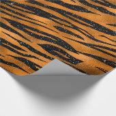 黒と銅の虎のストライプパターン ラッピングペーパー (角)