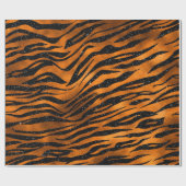 黒と銅の虎のストライプパターン ラッピングペーパー (フラット)