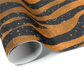 黒と銅の虎のストライプパターン ラッピングペーパー (ロールコーナー)