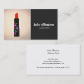 黒と銅メイクアップアーティストリップスティック美しい 名刺 (正面/裏面)