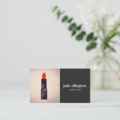 黒と銅メイクアップアーティストリップスティック美しい 名刺 (スタンド正面)