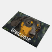 黒と錆のダッシュント犬 ドアマット (アングル)