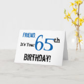 黒と青で友達の65歳の誕生日の挨拶。 カード (黄色い花)