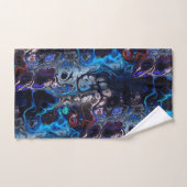 黒と青とブルゴーニュの大理石絞り染め バスタオルセット (ハンドタオル)