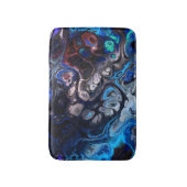 黒と青とブルゴーニュの絞り染め大理石パターン バスマット (正面縦)