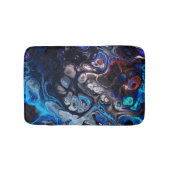 黒と青とブルゴーニュの絞り染め大理石パターン バスマット (正面)