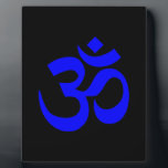 黒と青のオムシンボル フォトプラーク<br><div class="desc">黒シンプルの青いom記号。背景色を変更できる。色コーもしド0000FFをカスタマイズ試す文字を追加したい。</div>