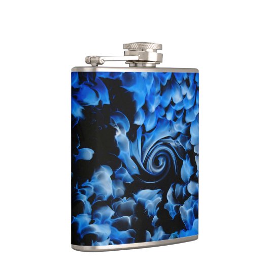 黒と青のガラス抽象芸術 フラスク (右)