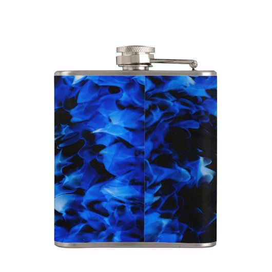 黒と青のガラス抽象芸術 フラスク (裏面)