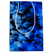 黒と青のガラス抽象芸術 ミディアムペーパーバッグ (正面)