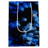 黒と青のガラス抽象芸術 ミディアムペーパーバッグ (裏面)