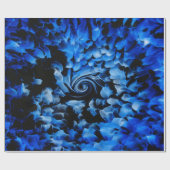 黒と青のガラス抽象芸術 ラッピングペーパー (フラット)