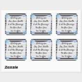 黒と青のクリスマス恵みシール スクエアシール (シート)