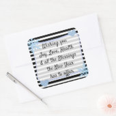 黒と青のクリスマス恵みシール スクエアシール (封筒)