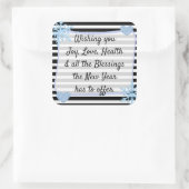 黒と青のクリスマス恵みシール スクエアシール (バッグ)