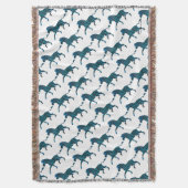 黒と青のシルエットゼブラ スローブランケット (正面縦)