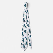 黒と青のシルエットゼブラ ネクタイ (正面)