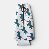 黒と青のシルエットゼブラ ボトルクーラー (裏面)