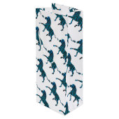 黒と青のシルエットゼブラ ワインギフトバッグ (裏面アングル)