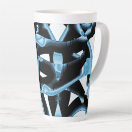 黒と青のスクラップまたはテープが破壊される カフェラテマグ