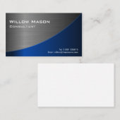 黒と青のステンレススチール曲線、名刺 名刺 (正面/裏面)