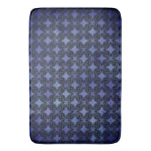 黒と青のダイヤモンドチェーンパターン バスマット (正面縦)