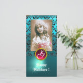 黒と青のダマスクレッドルビーモノグラム シーズンカード (スタンド正面)