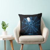 黒と青のハロウィンスパイダーウェブ クッション (椅子)
