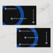 黒と青のボ遊タンプロフェッショナル 名刺 (正面/裏面)