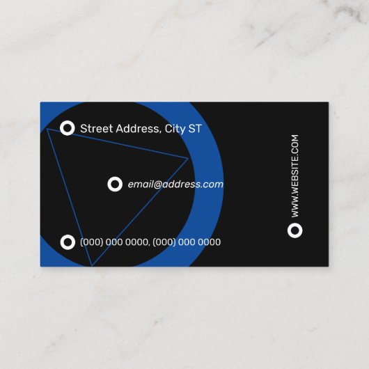 黒と青のボ遊タンプロフェッショナル 名刺 (裏面)