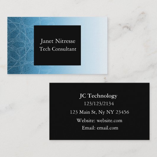 黒と青のマンダラの名刺 名刺 (正面/裏面)