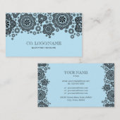 黒と青のランダム円パターン 名刺 (正面/裏面)