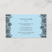 黒と青のランダム円パターン 名刺 (裏面)