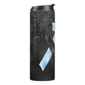 黒と青のリボンどんなに強いか分からない タンブラー (回転左)