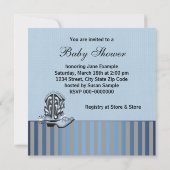 黒と青のロッキングホース赤ちゃんシャワー 招待状 (裏面)