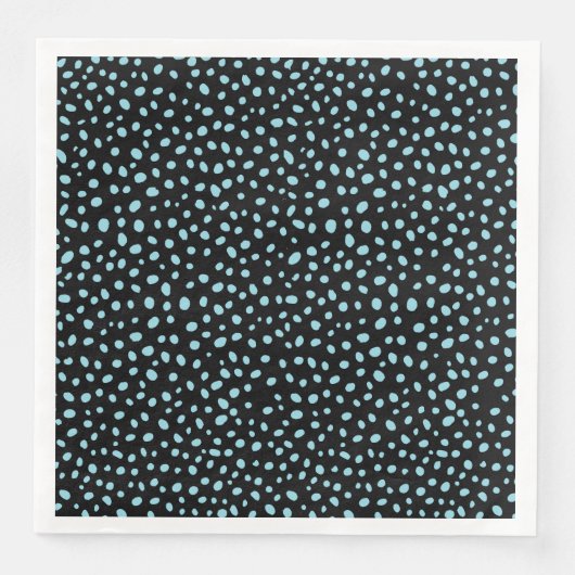 黒と青の不均等なドットのグラフィックデザイン (正面)